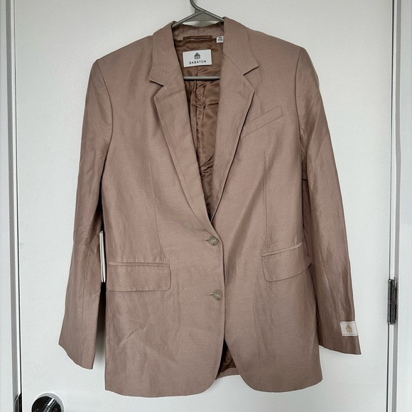 Agency Linen Blazer Kasha Taupe Size XXS - Picture 5 of 6